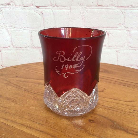 Antique 1908 Ruby Red Flash Glass - Picture 1 of 10